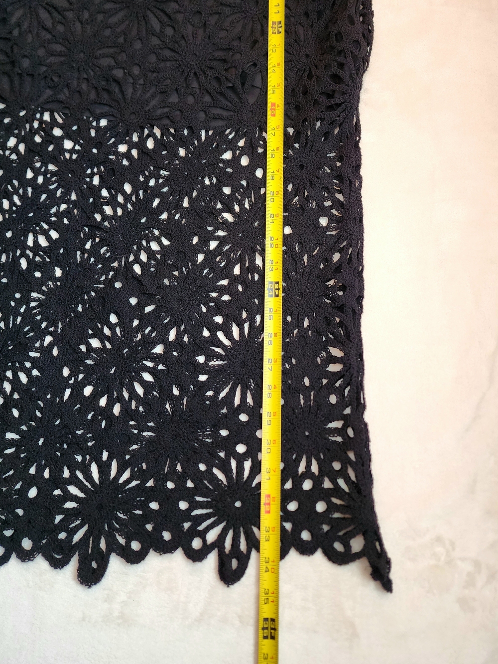 NWT Black Crochet Lace Maxi Skirt with Floral Cutouts Women's 14 - Picture 6 of 7
